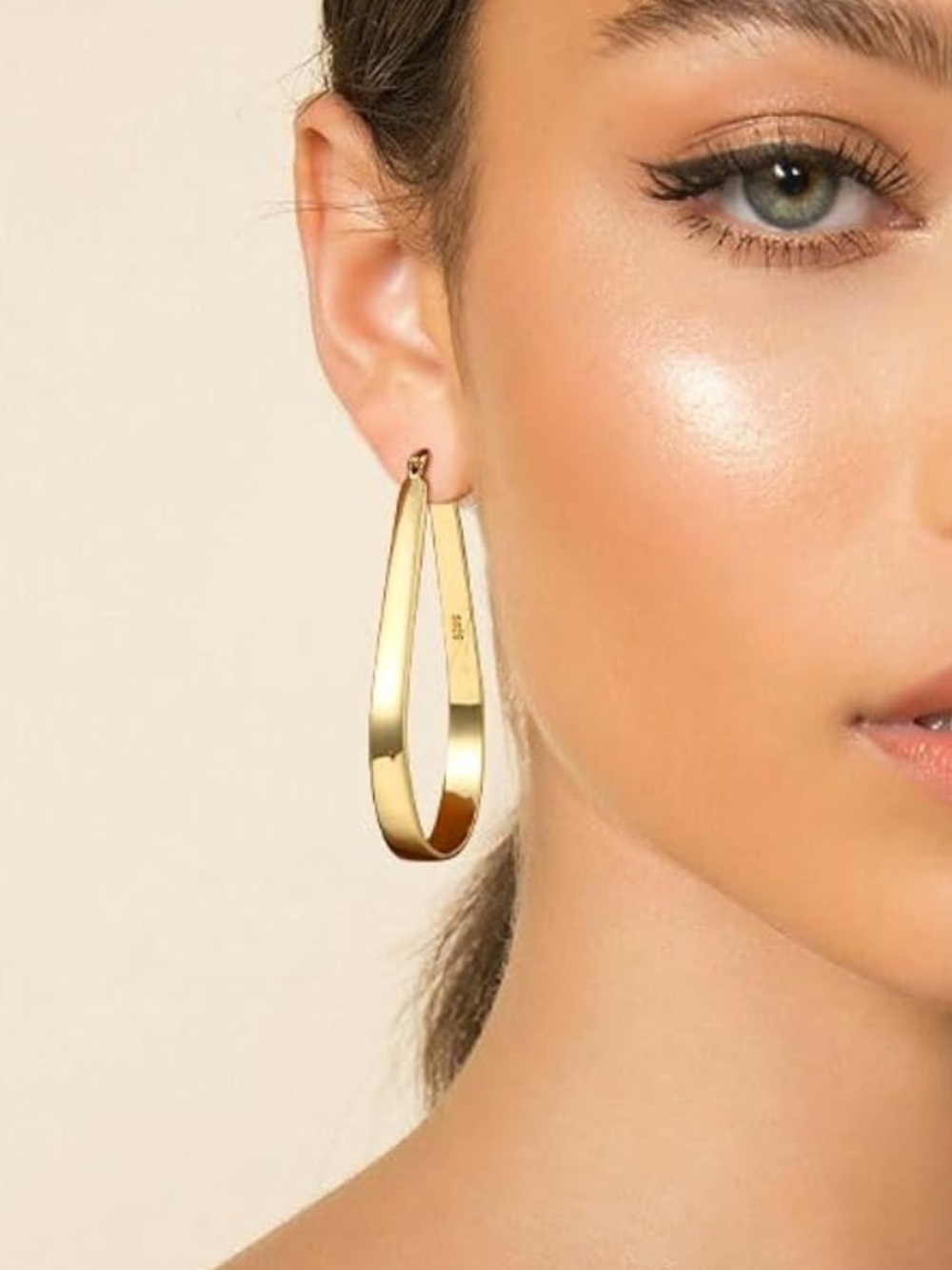 New  Teardrop Hoop Earrings - Picture 3 of 3